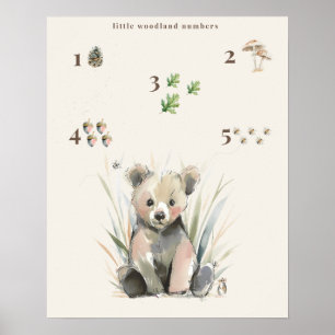 Little Woodland Numbers Poster