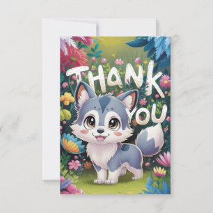 Little Woodland Wolf Thank You Card