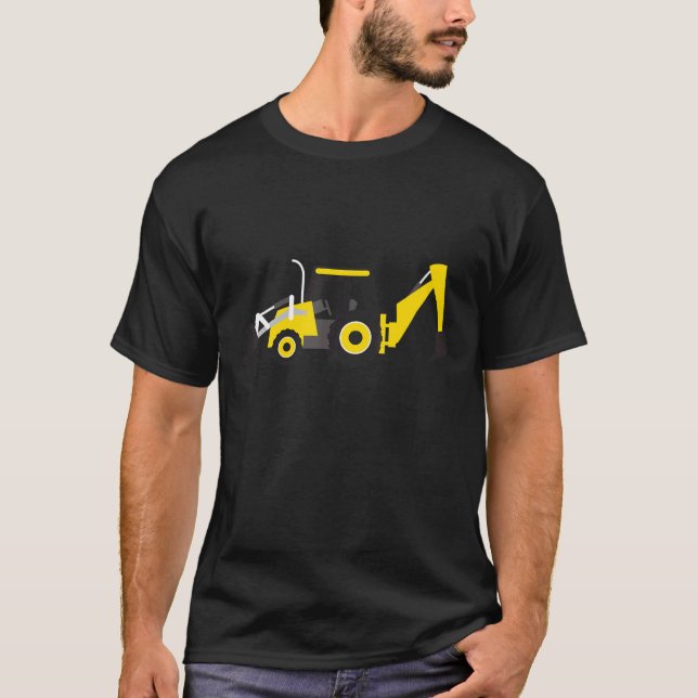 Little Worker Construction Backhoe Tractor T-Shirt (Front)