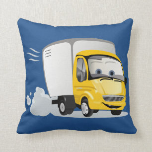Little Yellow Cartoon Truck for Kids! Throw Pillow