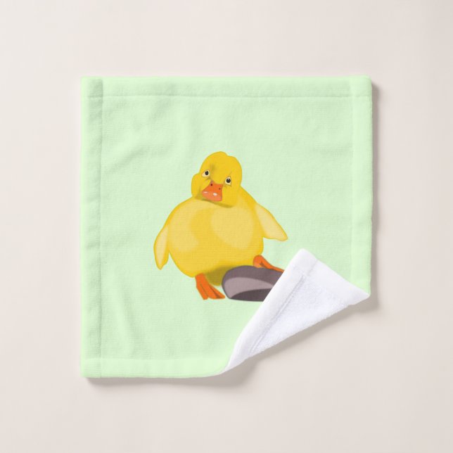 Little Yellow Duck Funny Bath Towels Customizable (Wash Cloth)