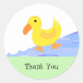 Little Yellow Duck Thank You Classic Round Sticker
