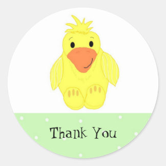 Little Yellow Duck Thank You Classic Round Sticker