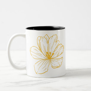Little yellow flower - Kook Art Two-Tone Coffee Mug