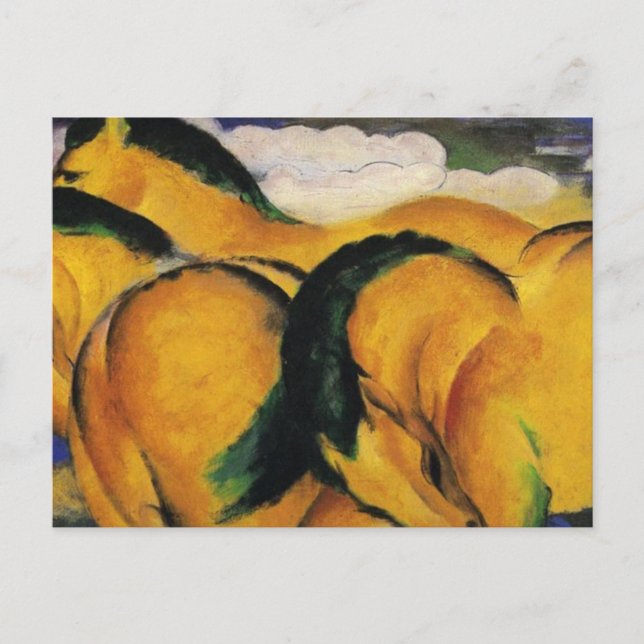 Little Yellow Horses 1912 by Franz Marc Postcard (Front)