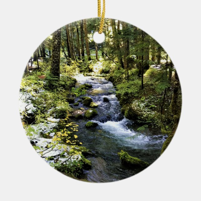 Little Zigzag River, Oregon Ceramic Ornament (Front)