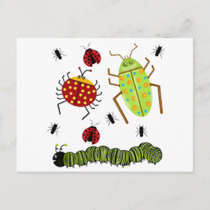 Littlebeane Bugs Insects  Ladybug Ant Caterpillar Postcard