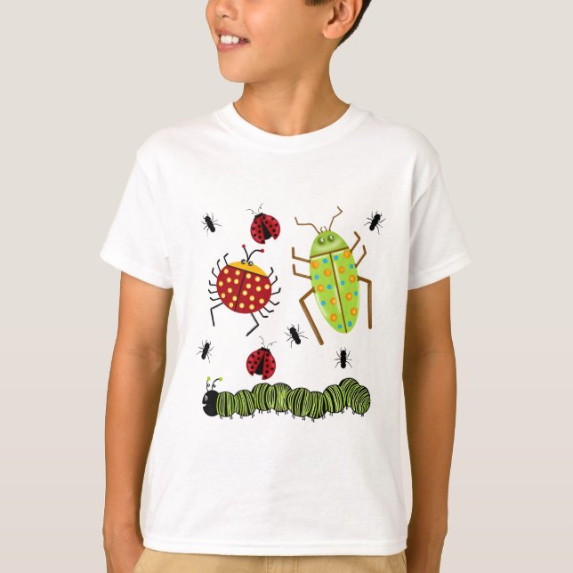 Littlebeane Bugs Insects  Ladybug Ant Caterpillar T-Shirt (Front)