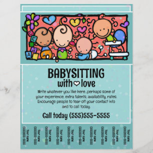 LittleGirlie Child care custom tear-sheet flyer