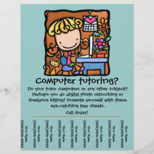LittleGirlie is a computer tutor! Customize it Flyer