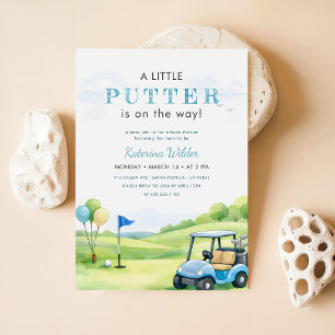 Littler Putter Elegant Golf Baby Shower Invitation
