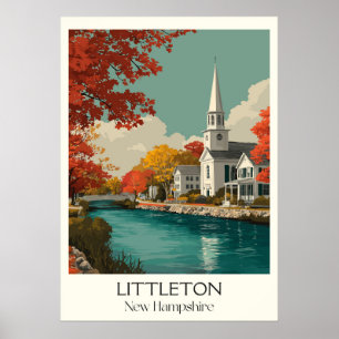 Littleton New Hampshire River Town Poster
