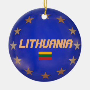 Lituanie U.E. Drapeau ornements de Noël