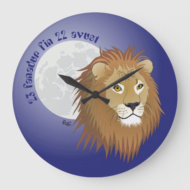 Liun 23 fanadur fin 22 avust Uhr Large Clock (Front)