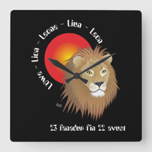 Liun 23 fanadur fin 22 avust Uhr Square Wall Clock