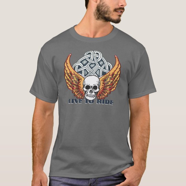 Live 2 Ride motorcycle design T-Shirt (Front)