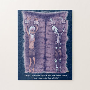 Live A Little Dark Blue Jigsaw Puzzle