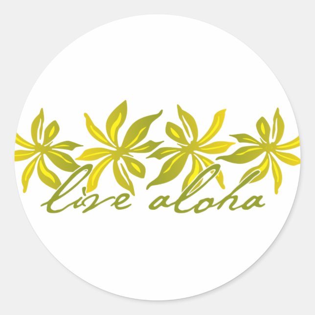 Live Aloha Classic Round Sticker (Front)