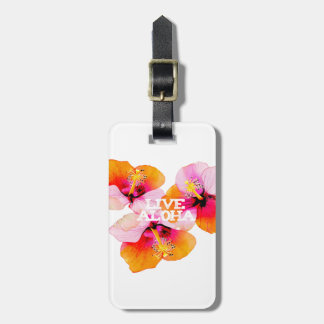 Live Aloha Tropical Hibiscus Wedding Favor Hawaii Luggage Tag