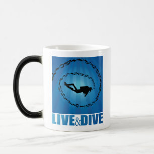 Live and Dive Scuba Diver Magic Mug