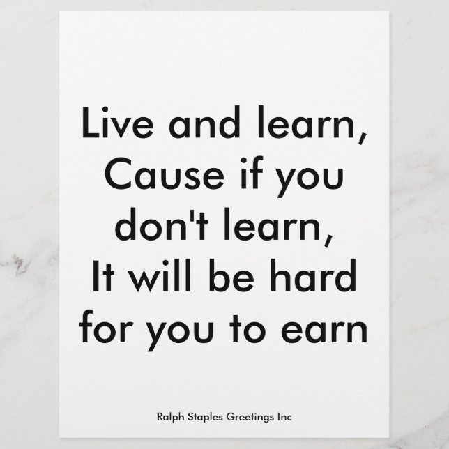 Live and Learn (Front)