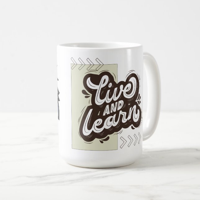 Live and Learn Eagle Design Coffee Mug (Front Right)