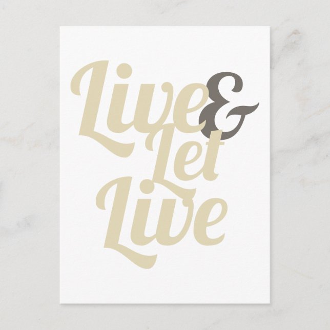 Live and Let Live Postcard (Front)