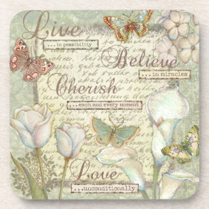 Live Believe Cherish Coaster