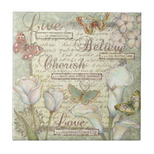 Live Believe Cherish Tile