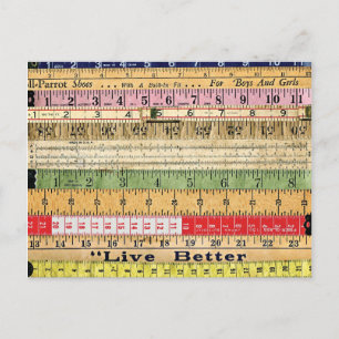 LIVE BETTER RULERS RULES COLORFUL SCRAPBOOKING DIG POSTCARD