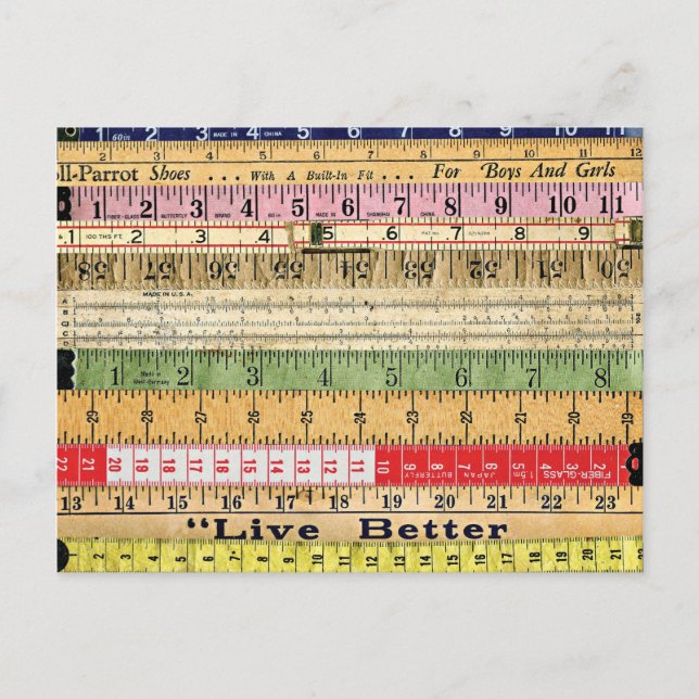 LIVE BETTER RULERS RULES COLORFUL SCRAPBOOKING DIG POSTCARD (Front)