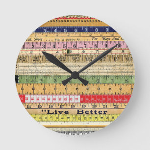 LIVE BETTER RULERS RULES COLORFUL SCRAPBOOKING DIG ROUND CLOCK