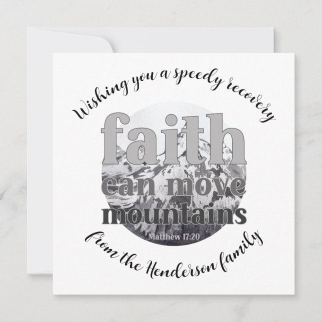 Live by faith custom get well card (Front)