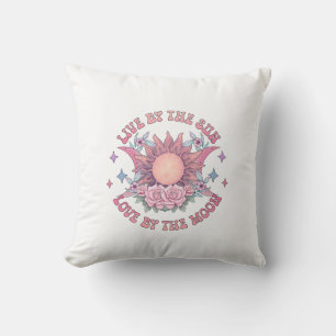 Live By The Sun Love By The Moon Throw Pillow