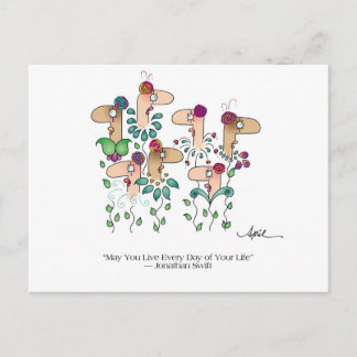 LIVE CHAQUE JOUR Carte postale par April McCallum