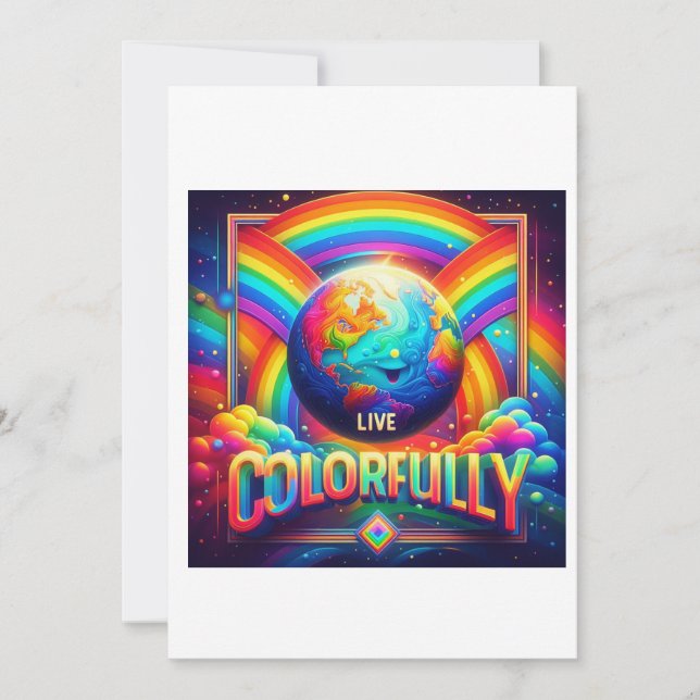 Live Colourfully  Invitation (Front)