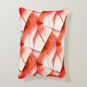 Live coral zigzag or digital saws in the sun light accent pillow