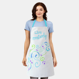Live Creatively Colourful Swirls Apron