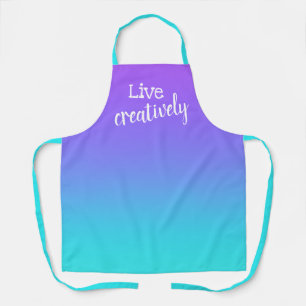 Live Creatively Purple to Teal Gradient Apron
