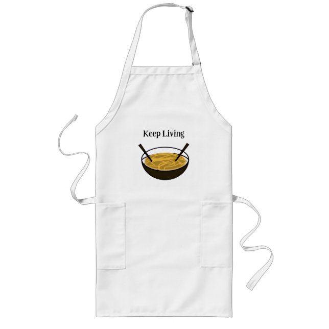 Live – Cute Positive Cartoon Design Long Apron (Front)