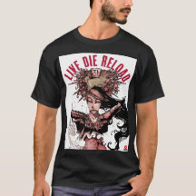 Live Die Reload art t-shirt noir