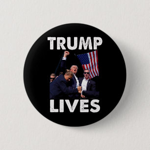 Live Donald Trump Mug Shot - Never Surrender  2 Inch Round Button