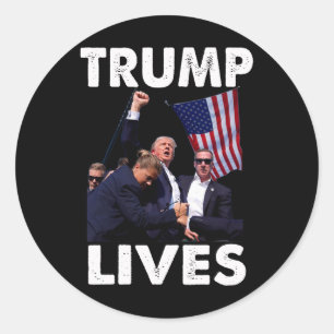 Live Donald Trump Mug Shot - Never Surrender  Classic Round Sticker