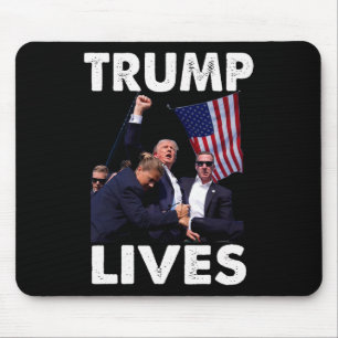Live Donald Trump Mug Shot - Never Surrender Mouse Pad