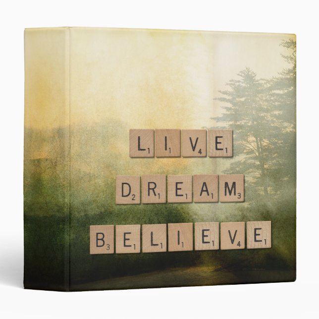 Live, Dream, Believe Inspiration Binder (Front/Spine)