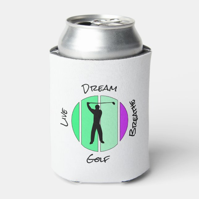 Live, dream, breathe golf can cooler (Can Front)