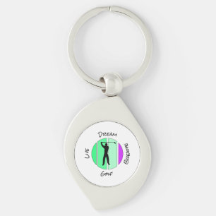 Live, dream, breathe golf keychain