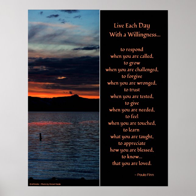 Live each day with a willingness...Poster Poster (Front)