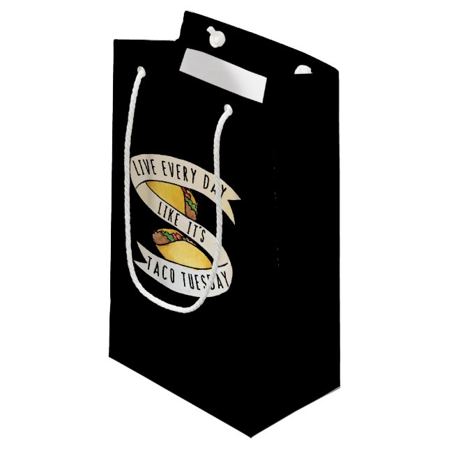 Live every day like it's taco tuesday small gift bag (Front Angled)