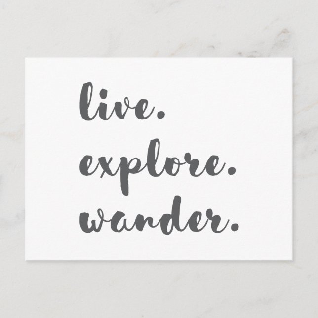Live Explore Wander Postcard (Front)